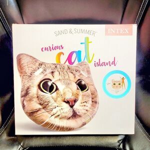 Intex Sand & Summer 54" Floating Curious Cat Island Pool Float BNIB with Handles